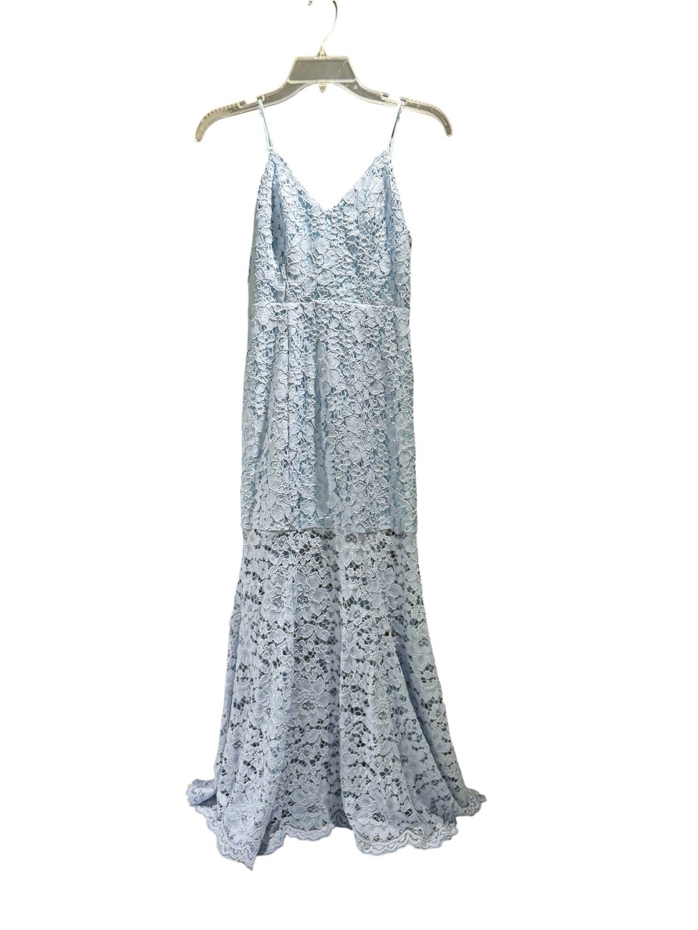 NBD Brielle Lace Periwinkle Maxi Dress Spaghetti Straps V Neckline Size XS